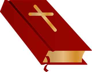 Red Bible with Gold Cross