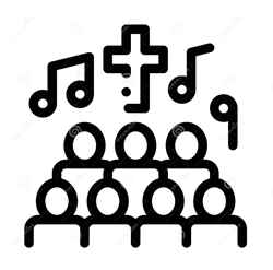 Choir and music notes - icon