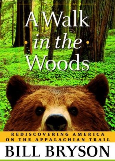 A view of the book's title, a brown bear in the woods.